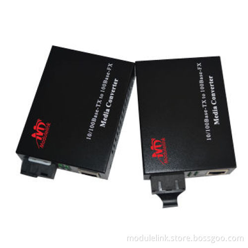 10/100M Fiber Media Converter, Dual-fiber Single-mode 25km/SC/FP 1310nm/External Power (DC 5V, 1A)